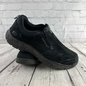 Skechers Rig Mountain Top‎ Black Suede Mens 14 Leather Walking Hiking Loafers